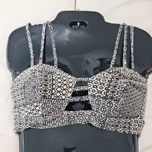 Black and Tan Geometric Print Bralette